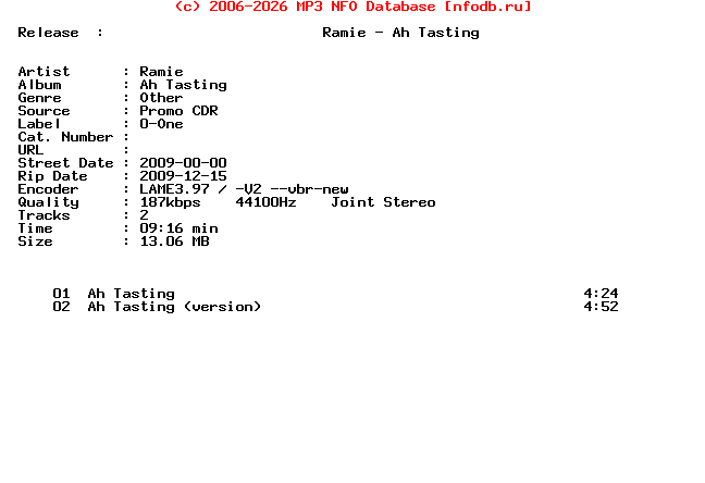 Ramie-Ah_Tasting-Promo_CDR-2009