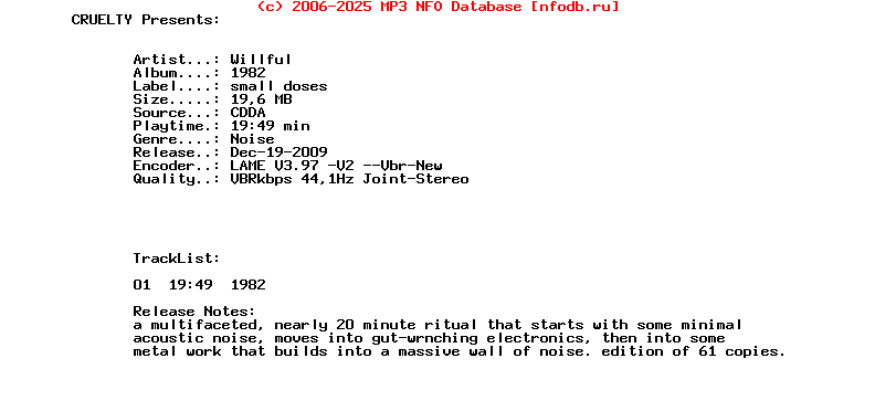 Willful_-_1982-CDR-2009-CRUELTY