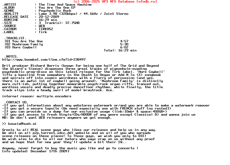 The_Time_And_Space_Machine-You_Are_The_One_Ep-(TIRK052)-WEB-2009-KOUALA_iNT