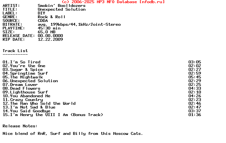 Smokin_Boolldozers-Unexpected_Solution-2009