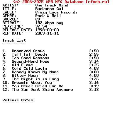 One_Track_Mind-Buckaroo_Gal-1998
