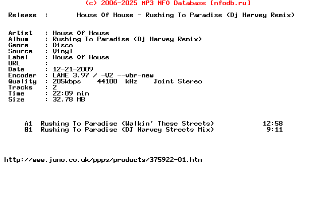 House_Of_House-Rushing_To_Paradise_(DJ_HARVEY_REMIX)-(HOH1)-Vinyl-2009