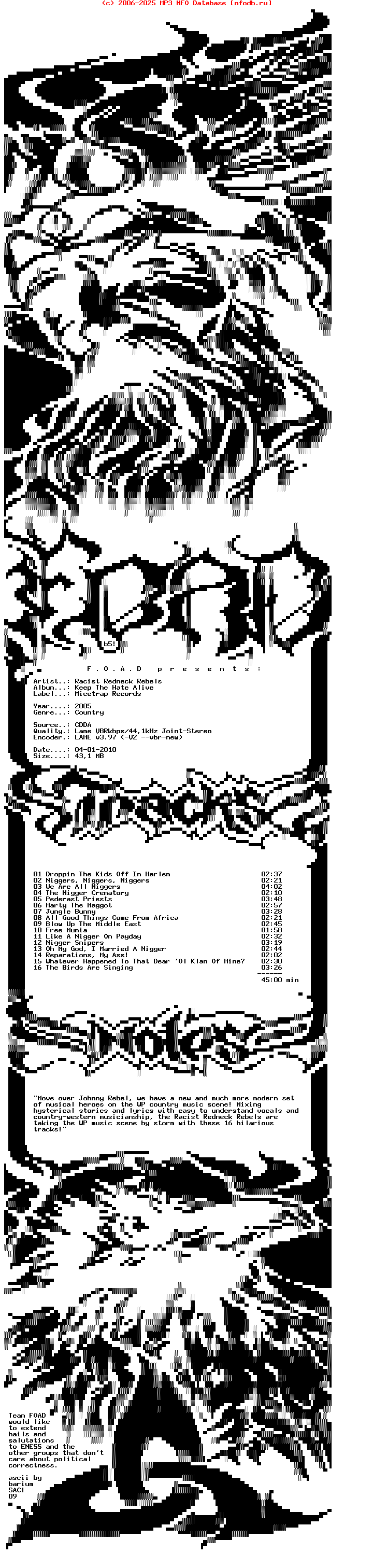 Racist_Redneck_Rebels-Keep_The_Hate_Alive-2005-FOAD