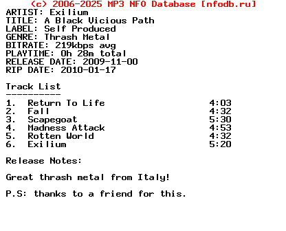Exilium-A_Black_Vicious_Path-2009
