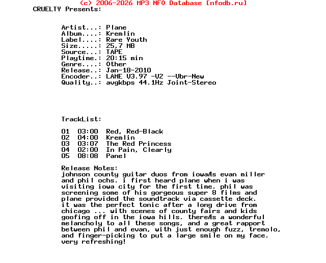 Plane_-_Kremlin-Tape-Rare_Youth-2009-CRUELTY