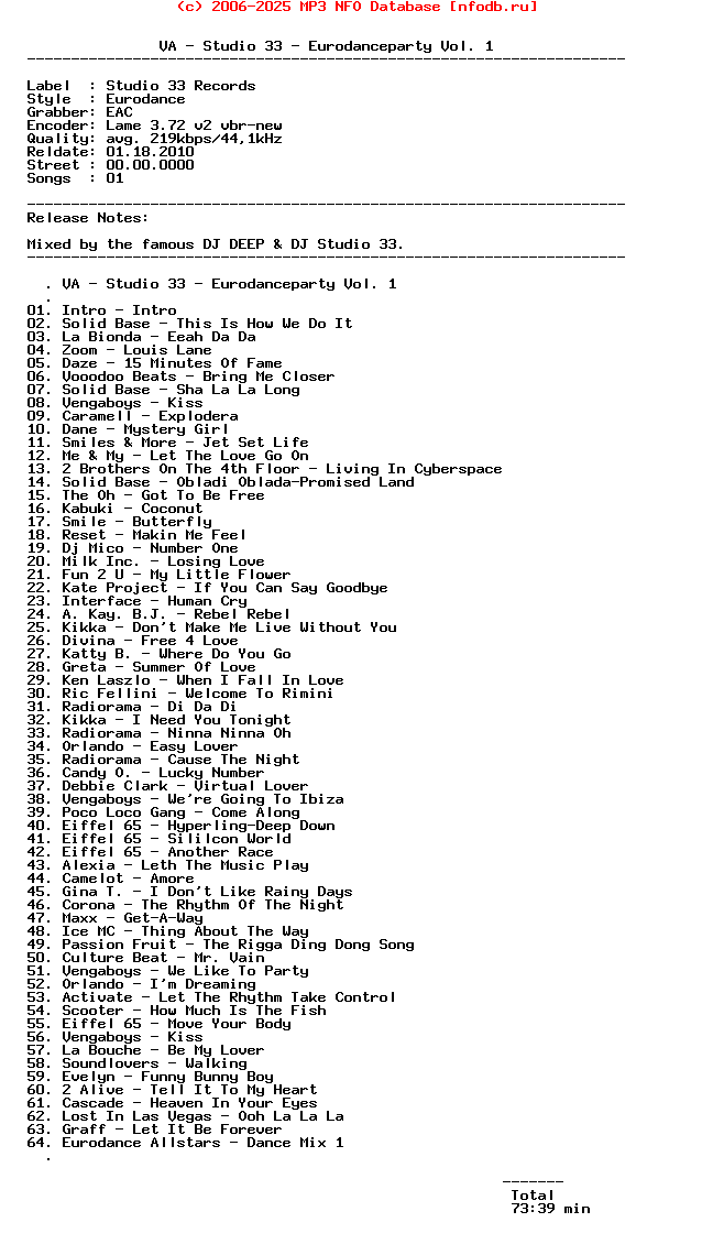 VA-Studio_33_-_Eurodanceparty_Vol._1-Bootleg-2000