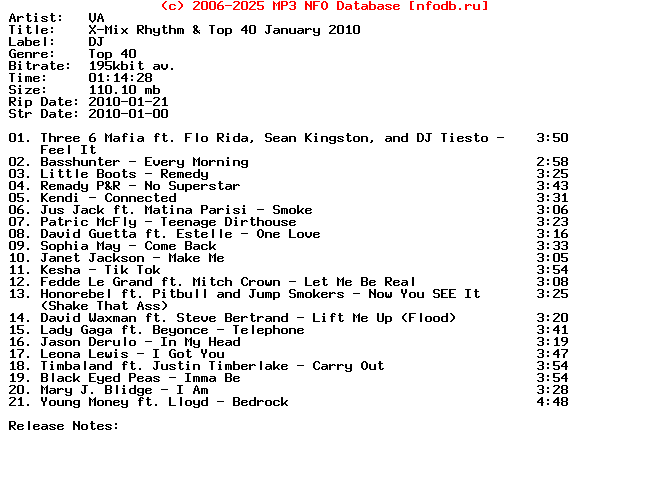 VA-X-Mix_Rhythm_And_Top_40_January_2010-2010