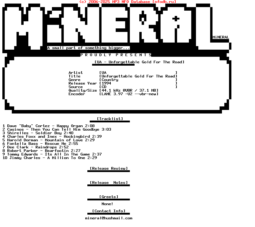 VA-Unforgettable_Gold_For_The_Road-1994-MiNERAL