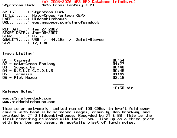 Styrofoam_Duck-Moto-Cross_Fantasy-(EP)-2007
