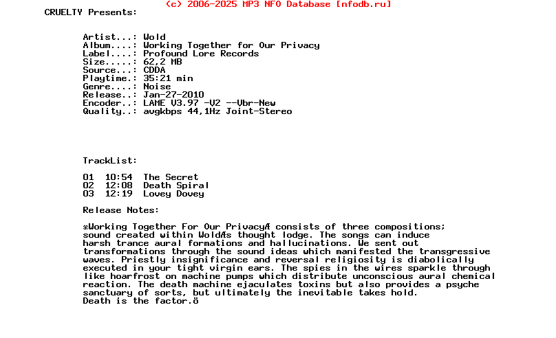 Wold_-_Working_Together_For_Our_Privacy-2010-CRUELTY