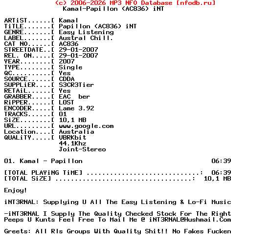 Kamal-Papillon_(AC836)_Int-Retail_Cds-2007-Int3Rnal