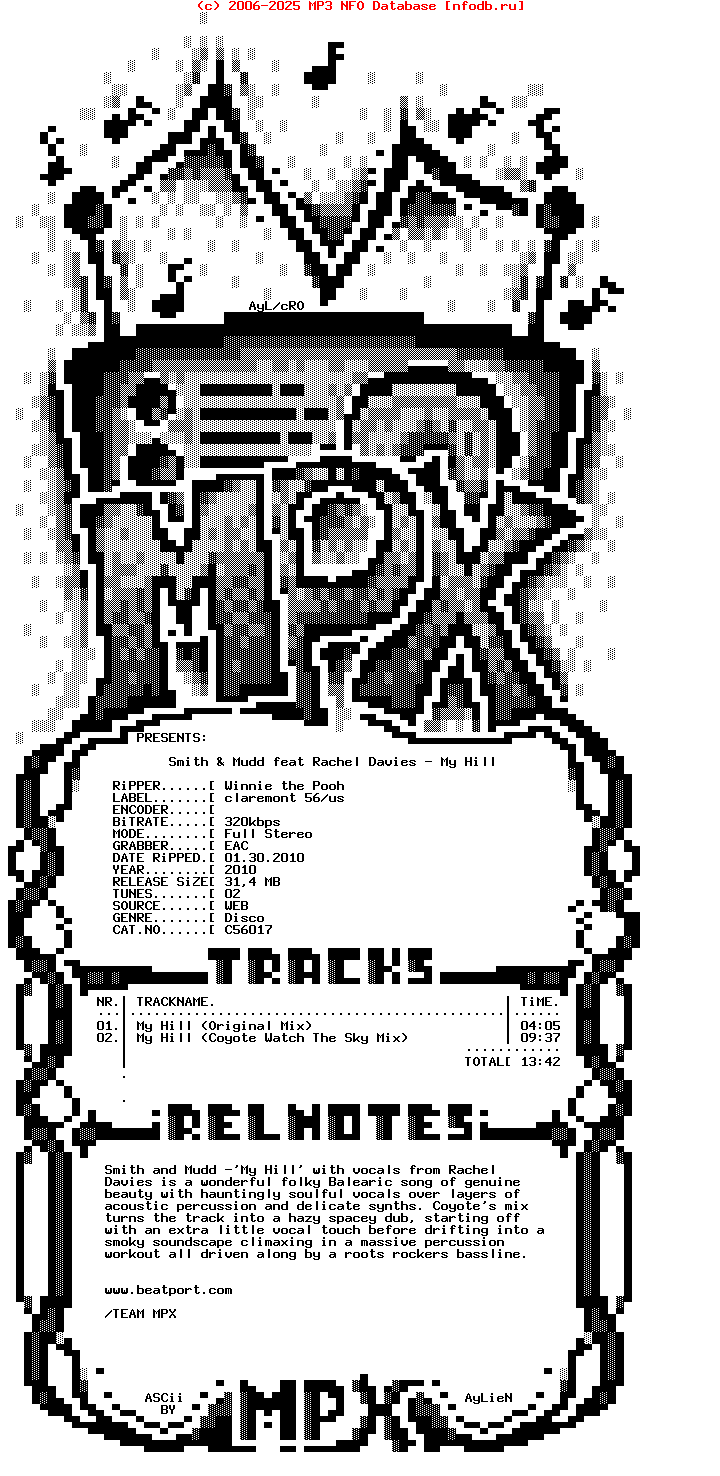 Smith_And_Mudd_Feat_Rachel_Davies-My_Hill-2010