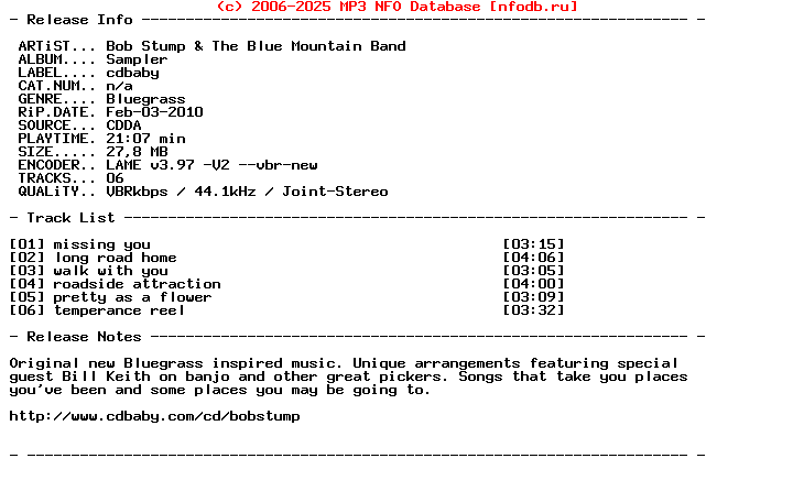 Bob_Stump_And_The_Blue_Mountain_Band-Sampler-2010