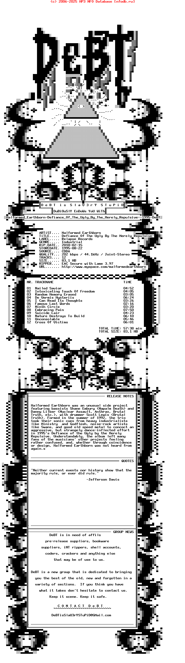 Malformed_Earthborn-Defiance_Of_The_Ugly_By_The_Merely_Repulsive-1995-DeBT