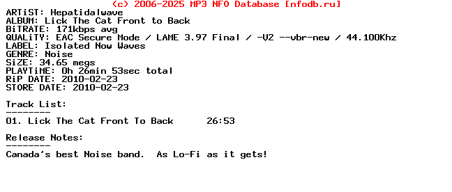 Hepatidalwave-Lick_The_Cat_Front_To_Back-(REISSUE)-2010