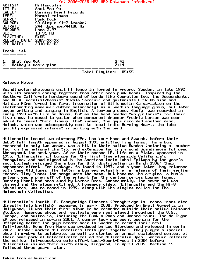 Millencolin-Shut_You_Out-(CDS)-2005-HiTS_iNT