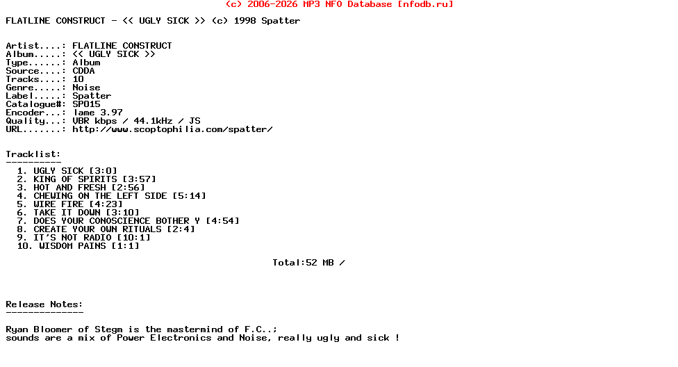 Flatline_Construct-Ugly_Sick-.Spatter.-CDR-1998