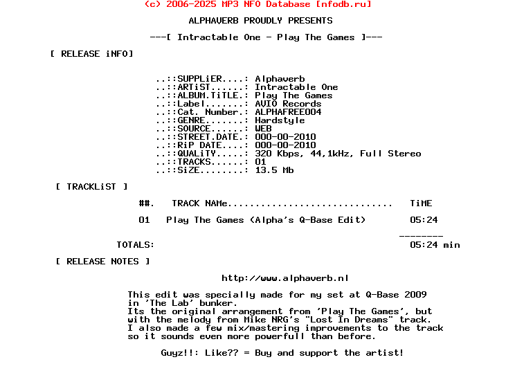 Intractable_One_-_Play_The_Games-(ALPHAFREE004)-WEB-2010