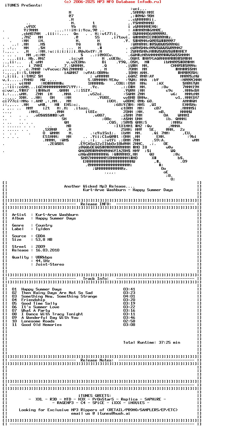 Kurt-Arve_Washburn-Happy_Summer_Days-2009-Itunes