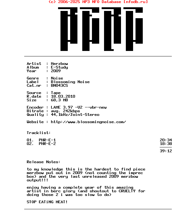 Merzbow-E-Study-Tape-2009-BERC