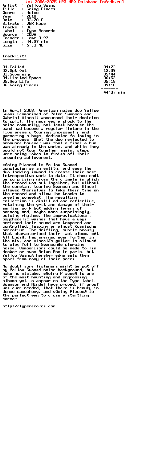 Yellow_Swans-Going_Places-2010