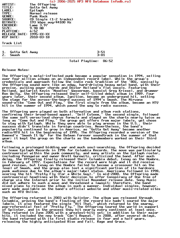 The_Offspring-Gotta_Get_Away-(CDS)-1995-HiTS_iNT