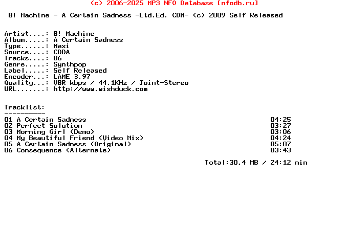 B_Machine-A_Certain_Sadness-Ltd.Ed._Cdm-2009