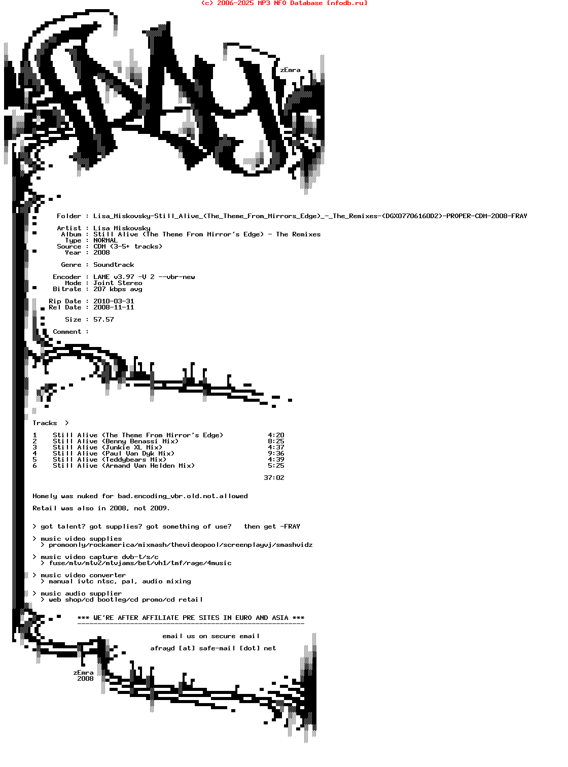 Lisa_Miskovsky-Still_Alive_(THE_THEME_FROM_MIRRORS_EDGE)_-_The_Remixes-(DGX07706160D2)-PROPER-CDM-2008-FRAY