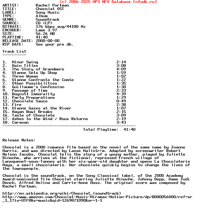Rachel_Portman-Chocolat_Ost-2000-HiTS_iNT