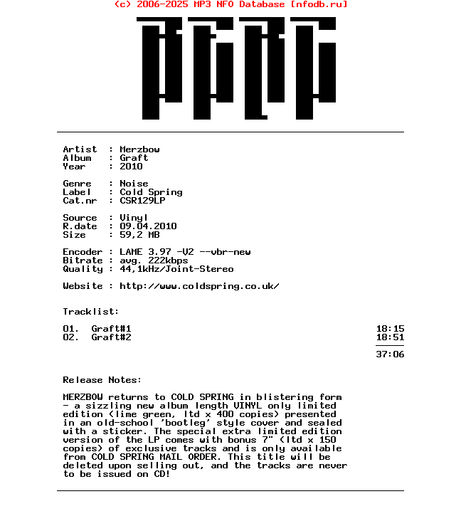 Merzbow-Graft-Lp-2010-BERC