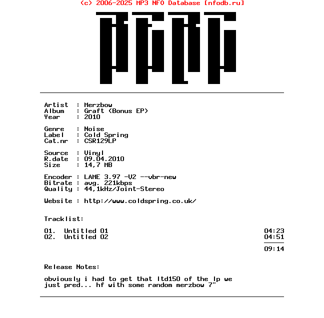 Merzbow-Graft-Bonus-Vinyl-EP-2010-BERC