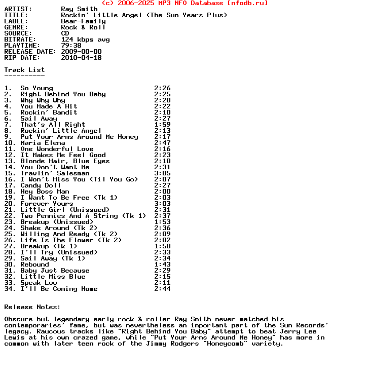 Ray_Smith-Rockin_Little_Angel_(THE_SUN_YEARS_PLUS)-2009
