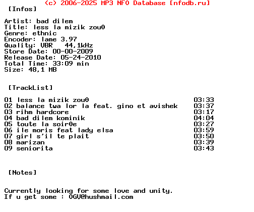 Bad_Dilem-Less_La_Mizik_Zoue-FR-2009