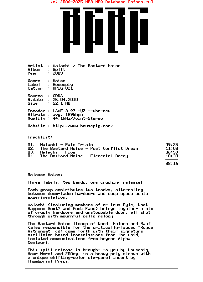 Malachi-The_Bastard_Noise--Split-2009-BERC