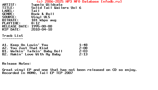 Tupelo_Wildcats-Solid_Tail_Wailers_Vol_6-VLS-1995