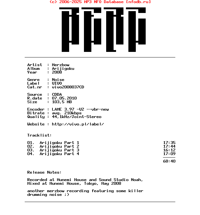 Merzbow-Arijigoku-2008-BERC