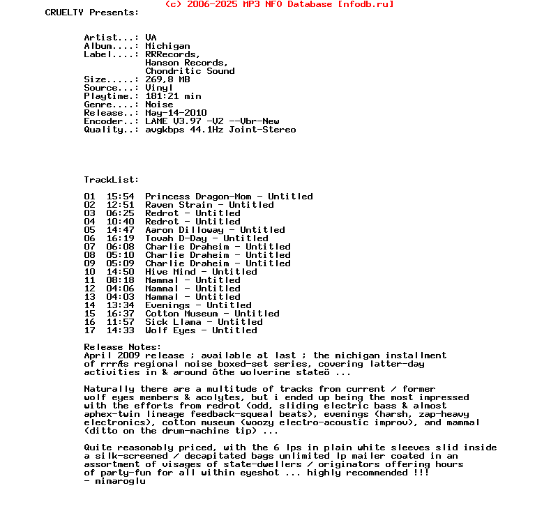 VA_-_Michigan-6Lp-Rrrecords-2009-CRUELTY