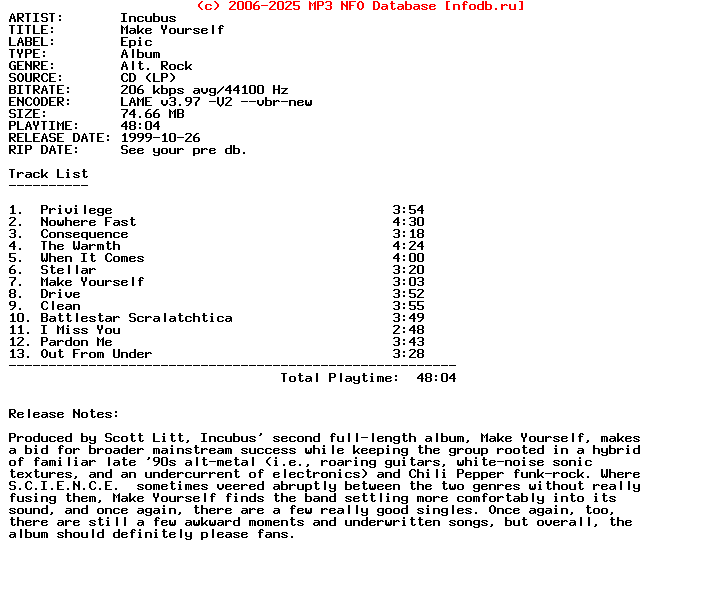 Incubus-Make_Yourself-1999-HiTS_iNT