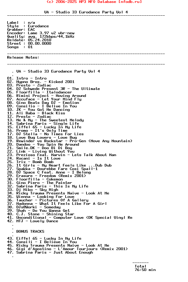VA-Studio_33_Eurodance_Party_Vol_4-Bootleg-2001