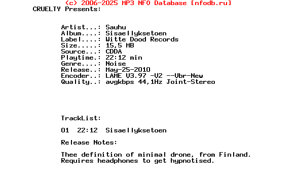 Sauhu_-_Sisaellyksetoen-CDR-2009-CRUELTY