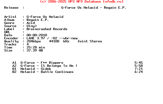 G-Force_Vs_Metacid-Regain_E.P.-(BC02)-Vinyl-2010