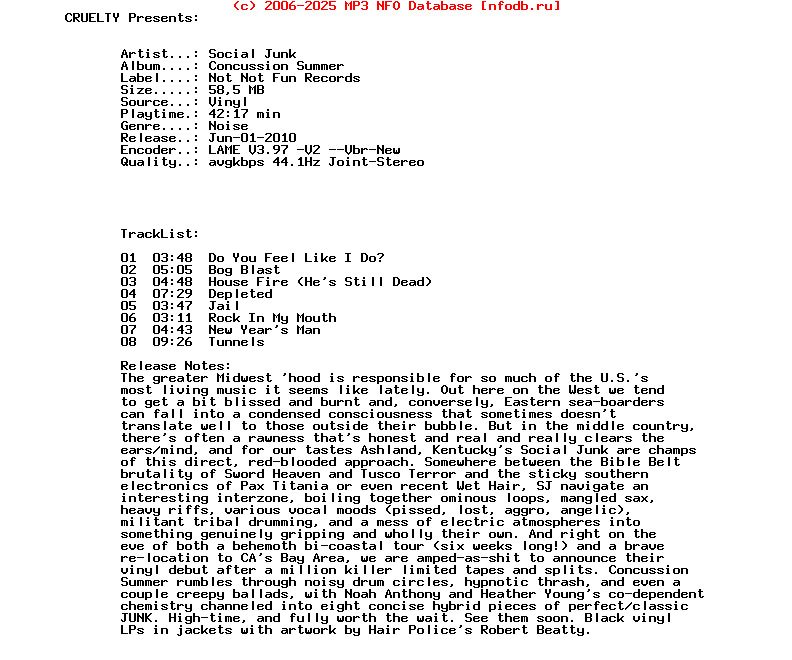 Social_Junk_-_Concussion_Summer-Vinyl-Not_Not_Fun_Records-2008-CRUELTY