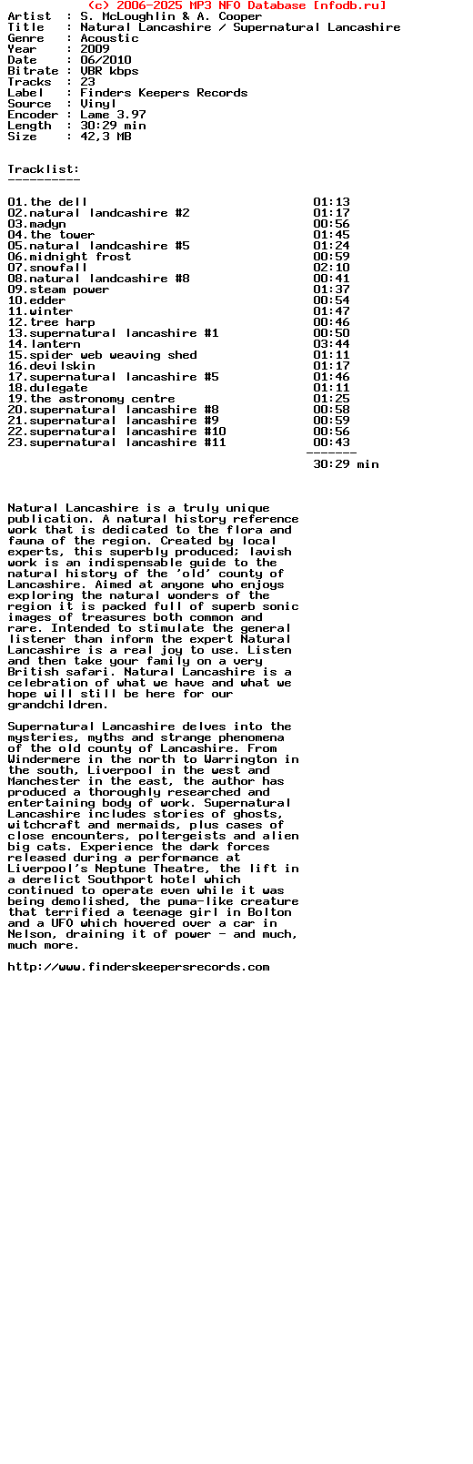 S._Mcloughlin_And_A._Cooper-Natural_Lancashire_-_Supernatural_Lancashire-Lp-2009