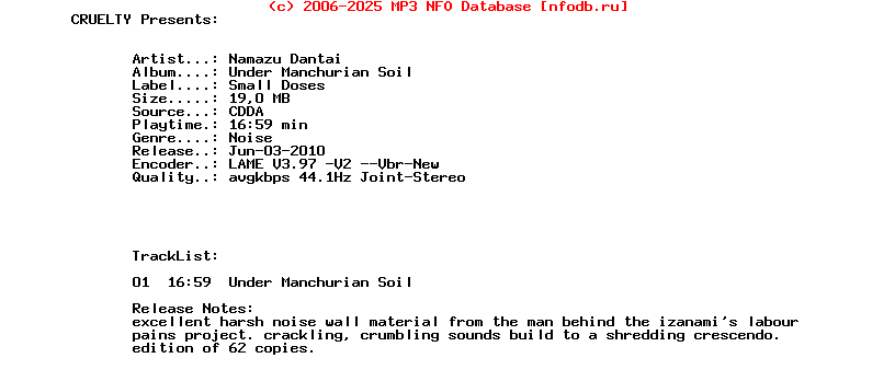 Namazu_Dantai_-_Under_Manchurian_Soil-CDR-Small_Doses-2010-CRUELTY
