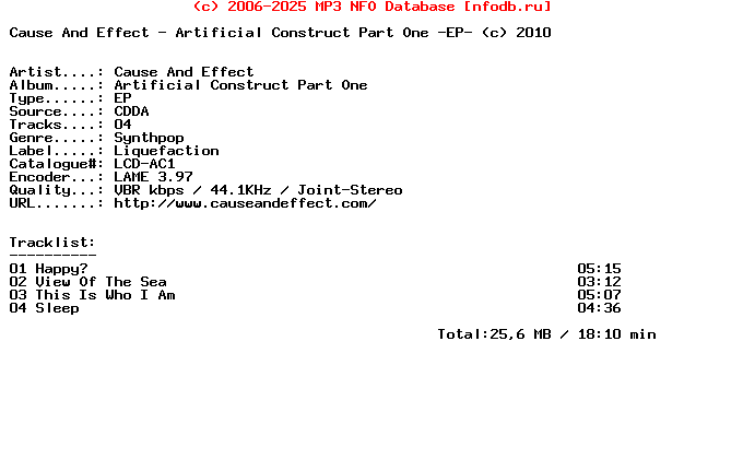 Cause_And_Effect-Artificial_Construct_Part_One-EP-2010