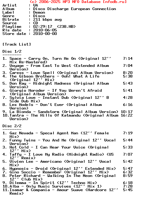 VA-Disco_Discharge_European_Connection-2CD-2010