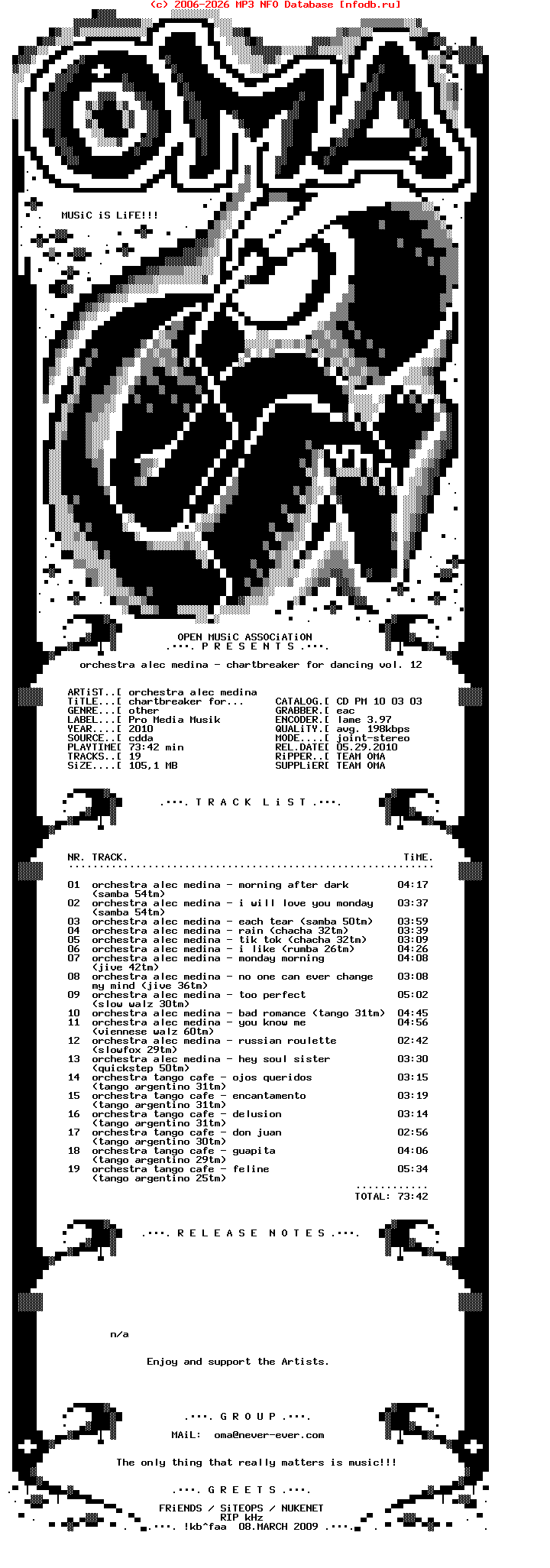 Orchestra_Alec_Medina--Chartbreaker_For_Dancing_Vol._12-2010-OMA