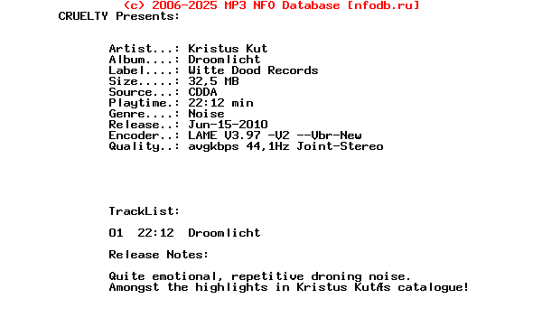 Kristus_Kut_-_Droomlicht-CDR-2009-CRUELTY