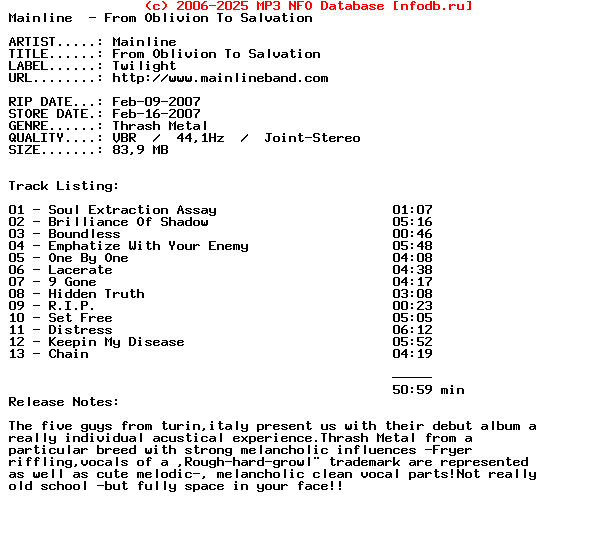 Mainline-From_Oblivion_To_Salvation-(RETAIL)-2007