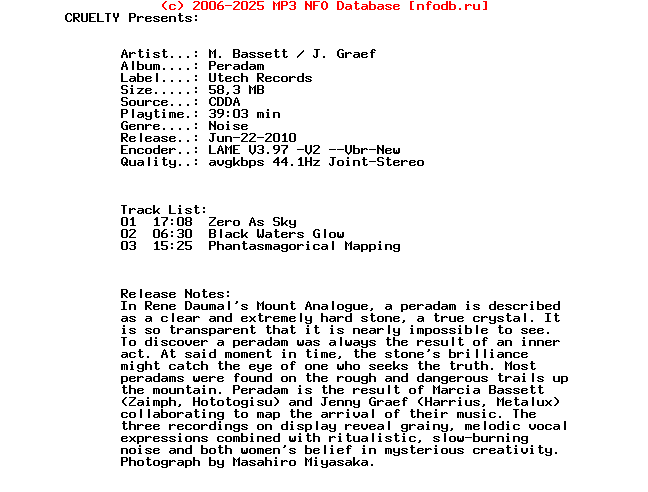 M._Bassett_-_J._Graef_-_Peradam-Utech_Records-2010-CRUELTY